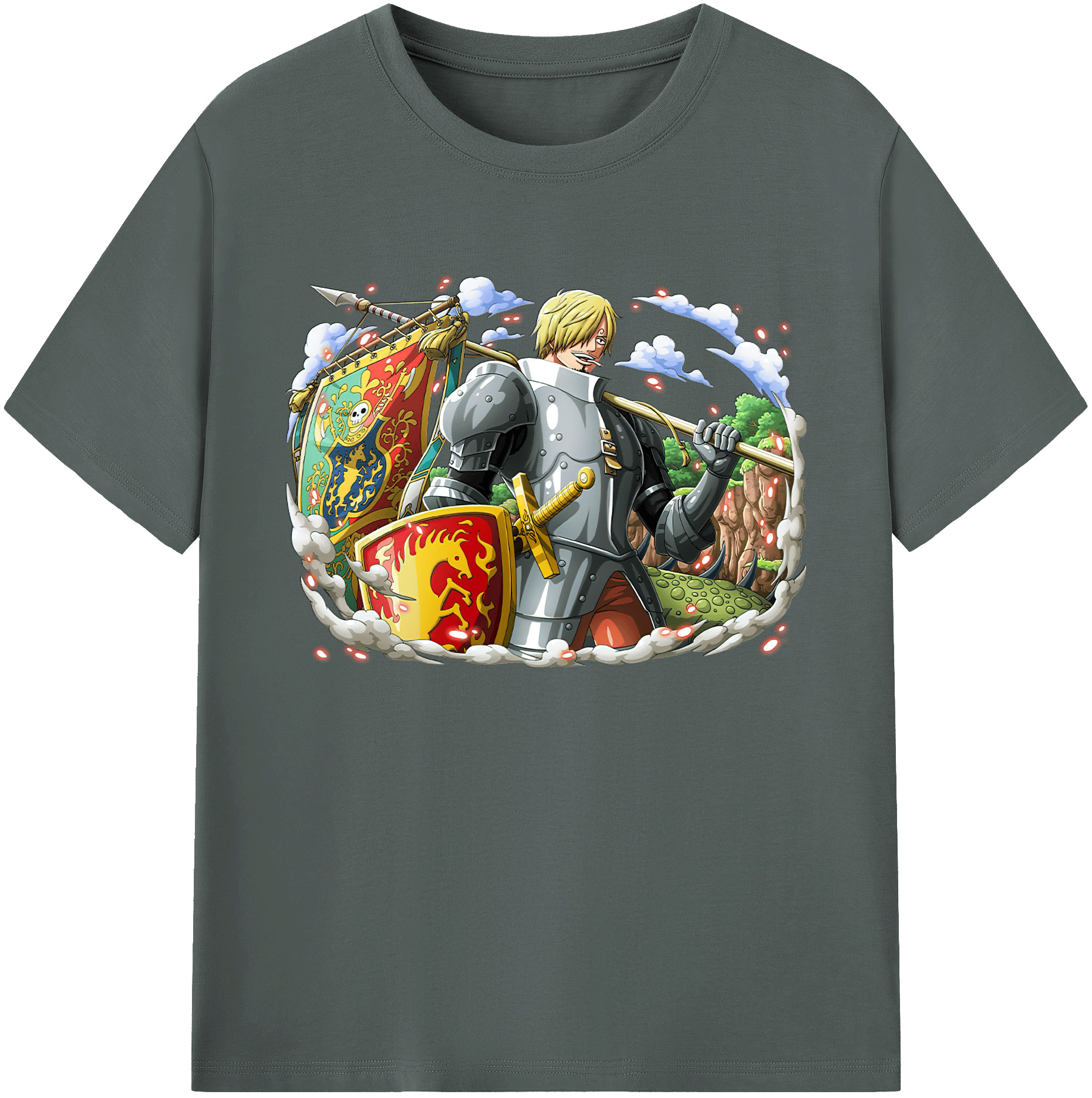 （画像用） ワンピース サンジ ONE PIECE Sanji 綿100％ メンズ半袖Tシャツ｜肌触りやわらか＆通気性